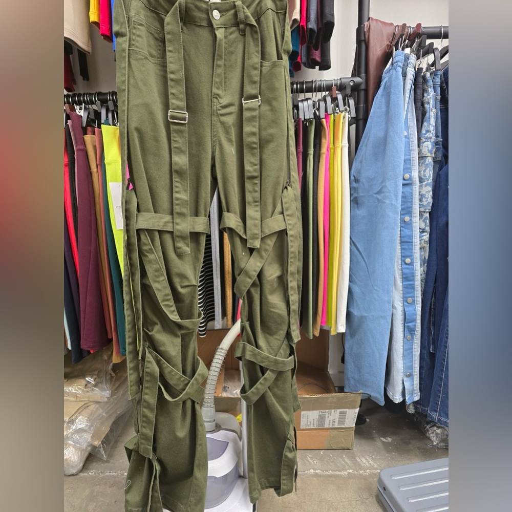 Olive color D110 Labijou cargo denim